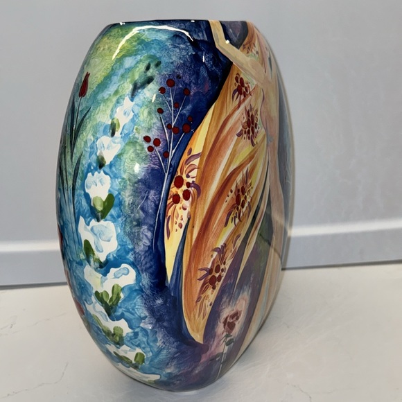 Anatoly Turov Summer is Coming Painted Ceramic Vase - Picture 3 of 10